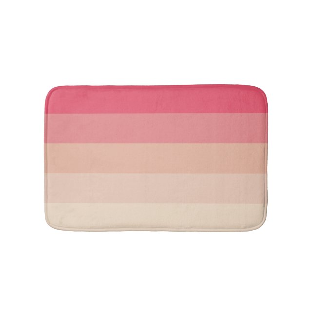 Pink pastel stripes bath mat (Front)