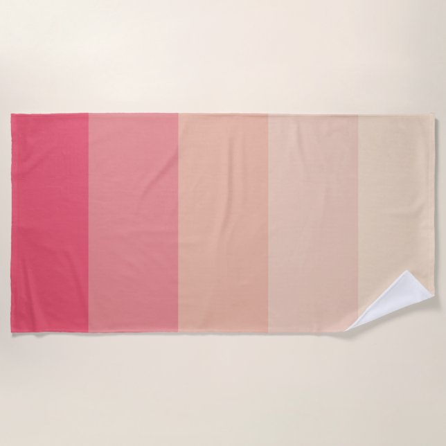 Pink pastel stripes beach towel (Front)