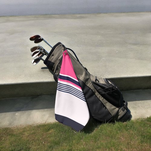 Pink Pastel Stripes Golf Towel