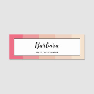 Pink pastel stripes name tag