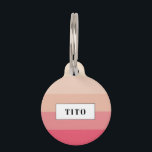 Pink pastel stripes pet ID tag<br><div class="desc">Get a cute and original custom pet tag for your cat or dog. Elegant blush pink,  peach and cream stripes for this modern pastel design.</div>