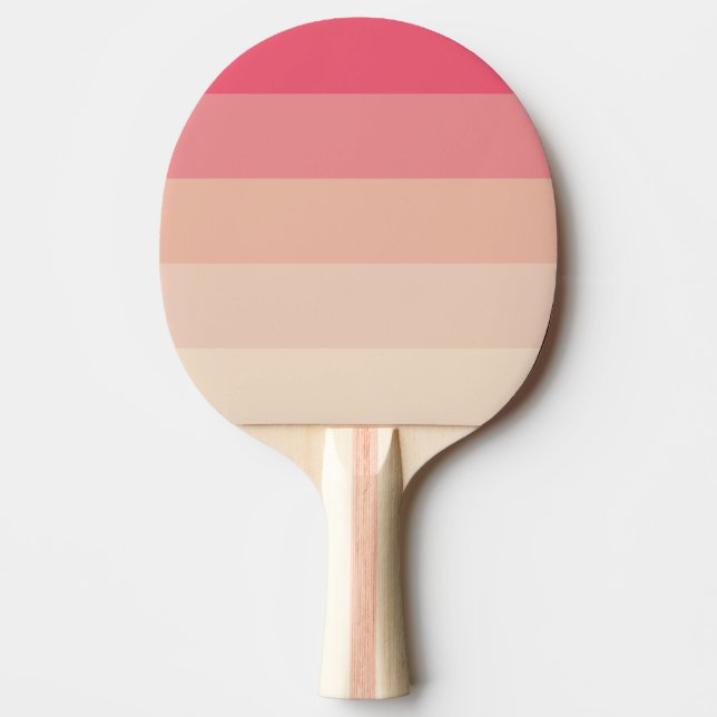 Pink pastel stripes ping pong paddle (Front)