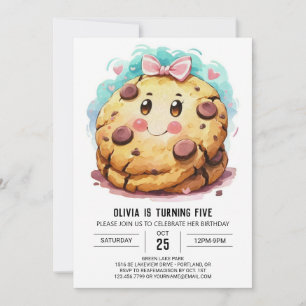 Pink Pastel Sweets Cookies Birthday Invitation