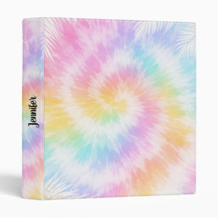 Pink Pastel Tie Dye Girly Chic 3 Ring Binder