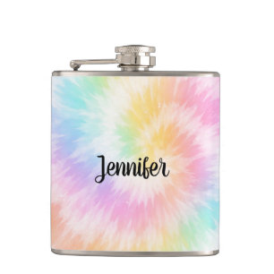 Pink Pastel Tie Dye Girly Chic Flask