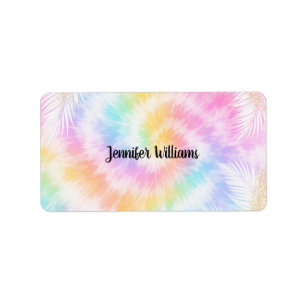 Pink Pastel Tie Dye Girly Chic Label