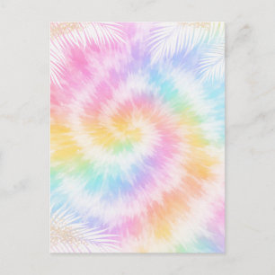 Pink Pastel Tie Dye Girly Chic Postcard