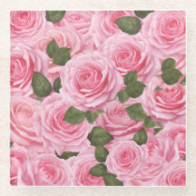 Pink Pastel Tiffany Roses Coaster