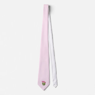Pink Pastel Tulips Neck Tie