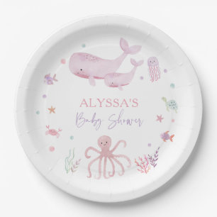 Pink Pastel Under the Sea Baby Shower Paper Plates