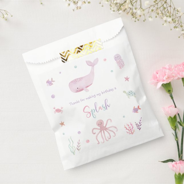 Pink Pastel Under the Sea Birthday Favor Bag (Sealed)