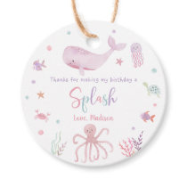Pink Pastel Under the Sea Birthday Favor Tags