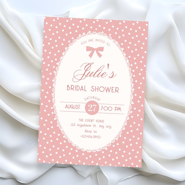 Pink pastel vintage bridal shower invitation (Creator Uploaded)