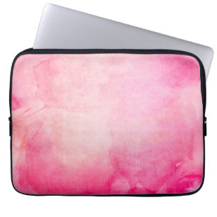 Pink Pastel Watercolor Floral Laptop Sleeve