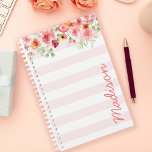 Pink Pastel Watercolor Floral Stripe Personalized Planner<br><div class="desc">Stay organized in style with this pink pastel watercolor floral stripe personalized planner. Perfect for women who love elegant and cheerful designs, this planner combines vibrant floral artwork with practical functionality. The beautiful pink stripes and watercolor flowers add a touch of charm to your daily planning. Personalize it with your...</div>