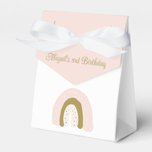 Pink Pastel Watercolor Rainbow Birthday Party Favor Boxes