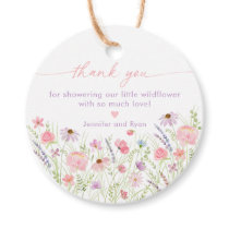 Pink Pastel Wildflower Baby Shower Favor Tags