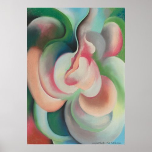 Pink Pastelle by Georgia OKeeffe _ Abstraction Poster