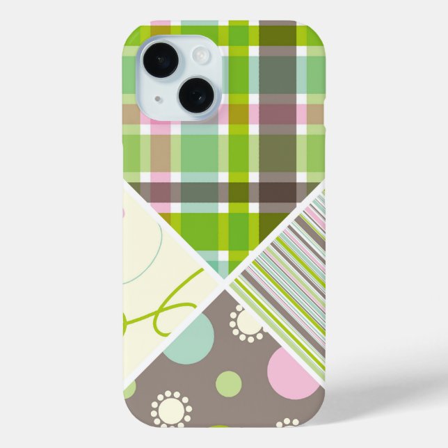 Pink Pastels Check Dots Scribbles Stripes Patterrn Case-Mate iPhone Case (Back)