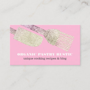Pink Pastry Spatula Bakery Cafe Kitchen Catering Business Card