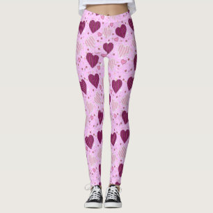 Pink Patchwork Hearts Leggings