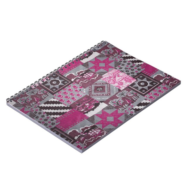 Pink Patchwork Notebook (Left Side)