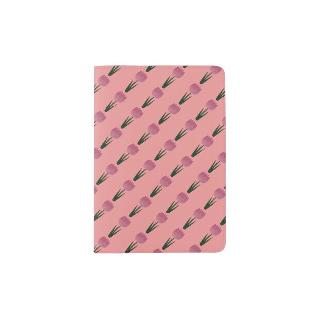 Pink Patchwork Tulip Passport Holder (Front)