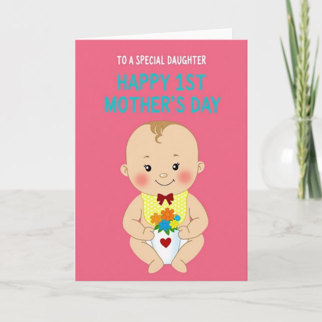 Pink Pattern Baby Card (Front)
