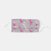 Pink Pattern Cat Lovers on Gray Adult Cloth Face Mask (Front, Folded)