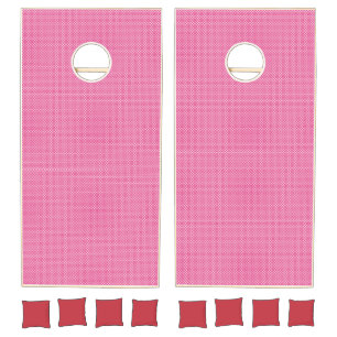 Pink Pattern Cornhole Board Set with Red Bags