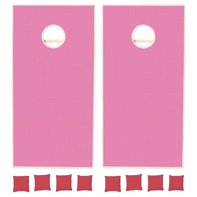 Pink Pattern Cornhole Board Set with Red Bags (Set)
