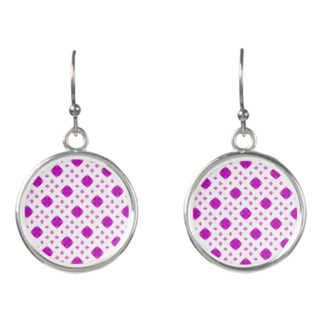 Pink pattern earrings (Front)