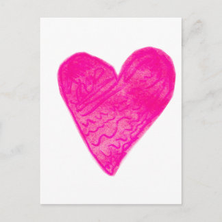 Pink Pattern Heart Postcard