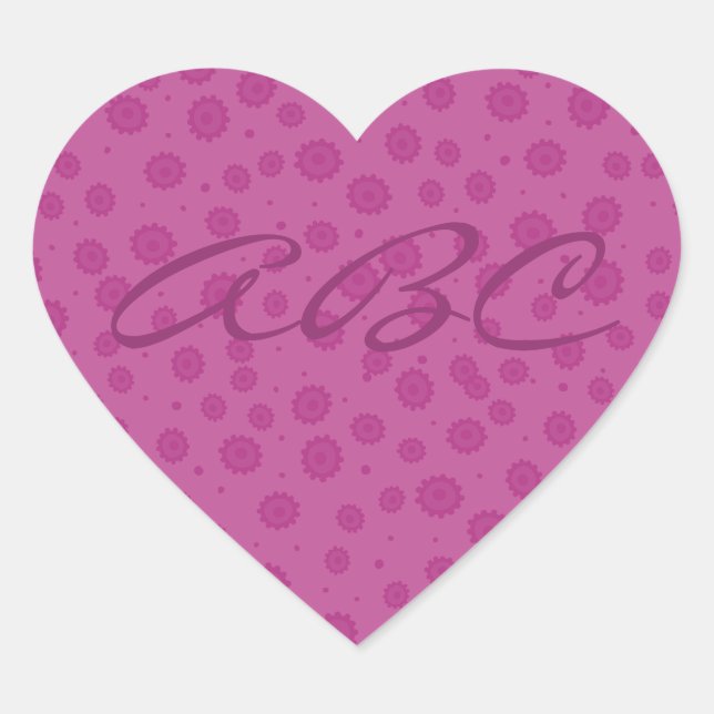 Pink Pattern Heart Sticker (Front)