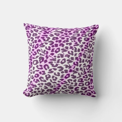 Pink pattern leopard fur abstract throw pillow