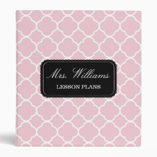 Pink Pattern Lesson Plan 3 Ring Binder