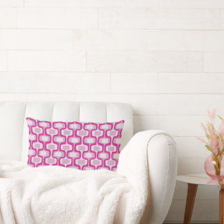 Pink Pattern MCM Mid Century Modern Lumbar Pillow