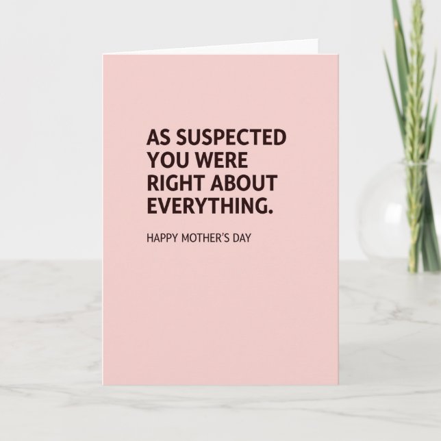 Pink Pattern Mothers Day Card (Front)