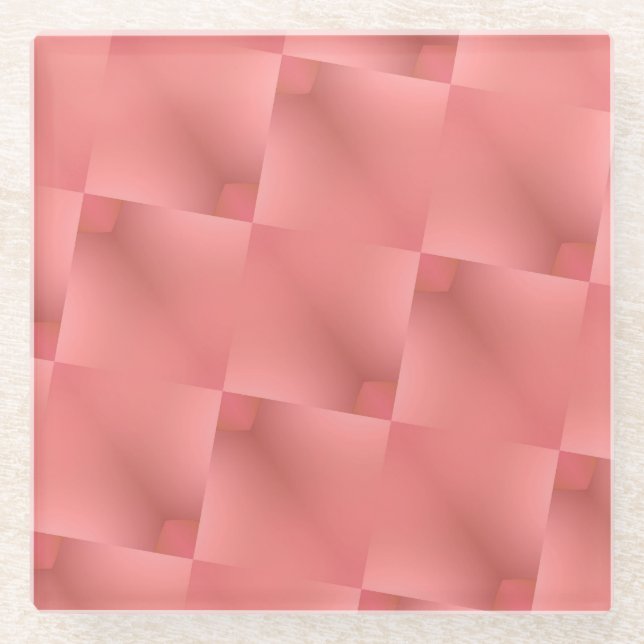 pink pattern pastel color glass coaster (Front)