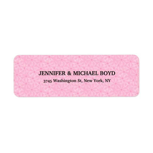 Pink Pattern Retro Stylish Classical Family Label (Front)