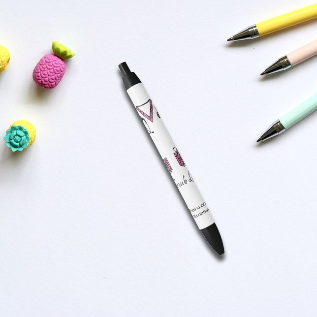 Pink Pattern Scrub Life Monogram Pen (Creator Uploaded)