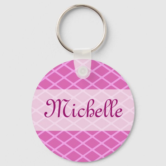 pink pattern template keychain (Front)