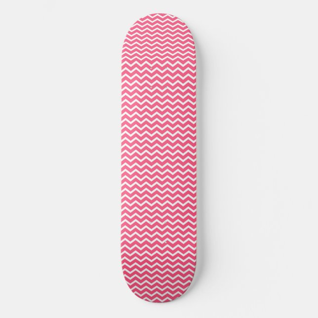 Pink Pattern Wave Skateboard (Front)