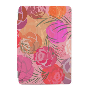 Pink pattern with flowers and plants iPad mini cover