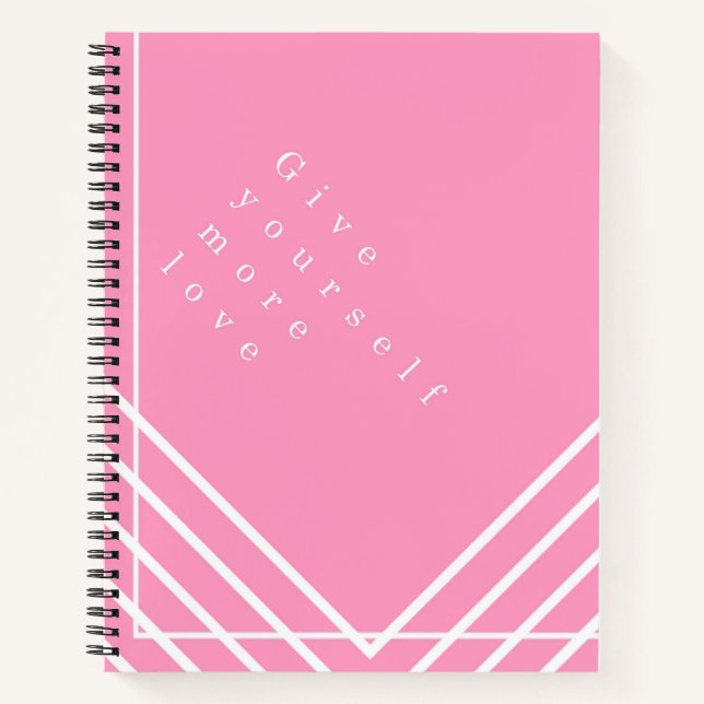 Pink pattern with white lines notebook (Front)