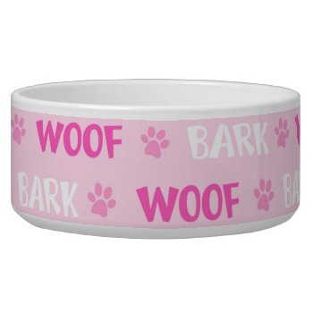 Pink Patterned Dog Bowl by JLBIMAGES at Zazzle