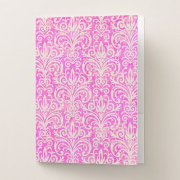 Pink Patterned Pocket File Folders by JLBIMAGES at Zazzle