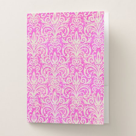 Pink Patterned Pocket File Folders