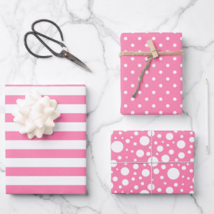 Pink Patterns Wrapping Paper Sheet Set