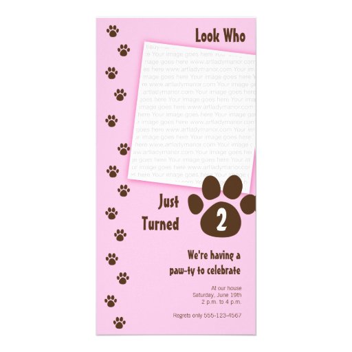 Paw Print Birthday Invitations 2